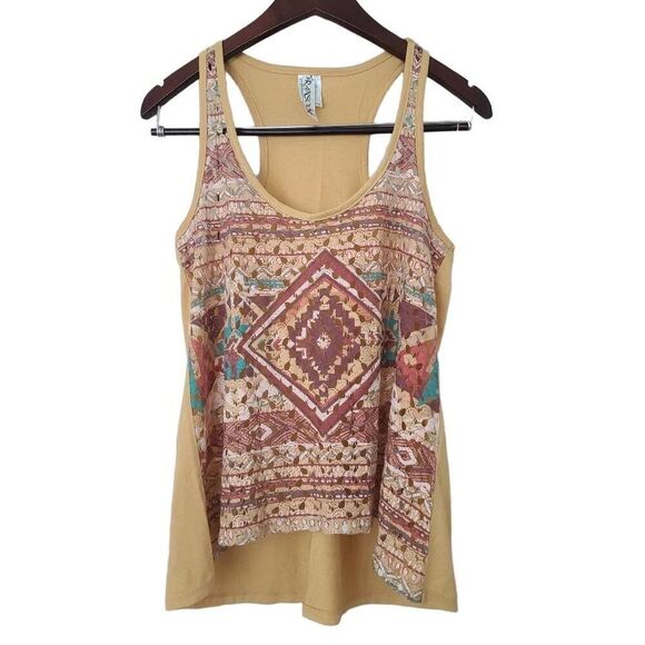 Ransom Tops - Ransom Women's Multicolor Racerback Scoop Neck Sleeveless Tank Tops Size Medium